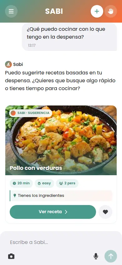 Sabi sugiriendo una receta